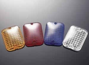 Sklíčko 45x60 pro světlo motocyklu Highway Hawk DEVIL'S EYES, modrá (1ks)